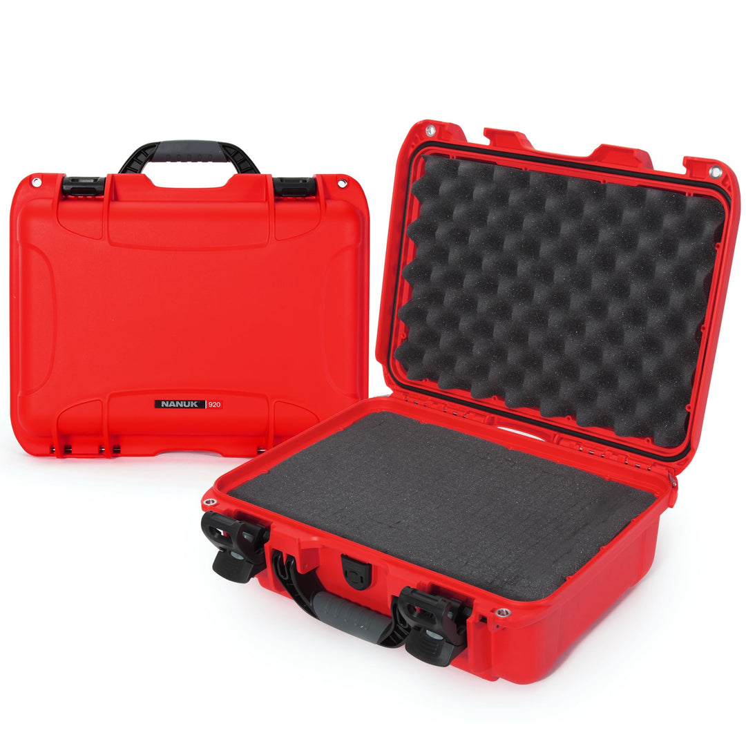 Nanuk 920 Wasserdichter Hartschalenkoffer Mit Plüschschaumeinlage - Rot Rot Würfelförmiger Schaumsto