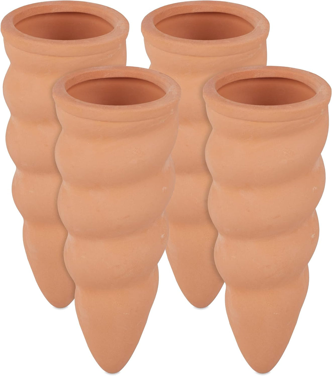 Relaxdays 12 x Tonkegel Bewässerung, Bewässerungshilfe Pflanzen, für 1,5 L Flaschen, Giesshilfe, HxD