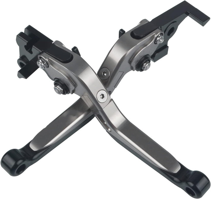 Motorrad Einstellbar Faltbar Brems Kupplungshebel CNC Aluminium für MT07 MT 07 MT-07 2014-2020-Grau+