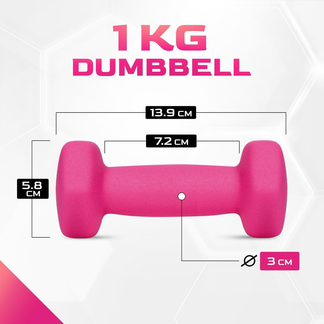 Yes4All Neopren Hanteln Set Gewichte, 2er-Sets, 1kg, 1.5kg, 2kg, 3kg, 4kg, 5kg, Dumbbells Set für Kr