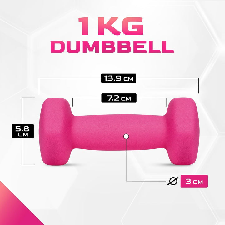 Yes4All Neopren Hanteln Set Gewichte, 2er-Sets, 1kg, 1.5kg, 2kg, 3kg, 4kg, 5kg, Dumbbells Set für Kr