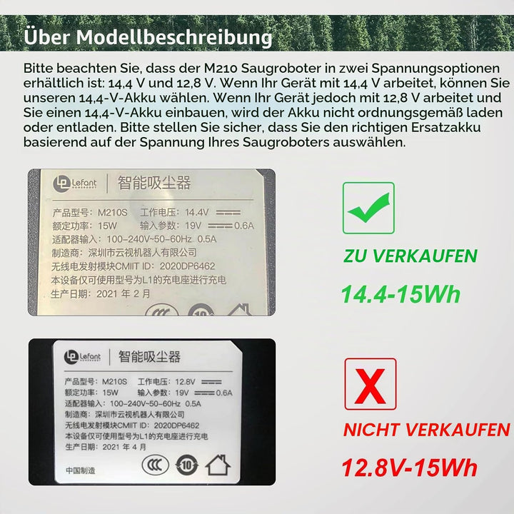 ANTIEE Ersatz Akku 14.4V 2600mAh für Lefant M210 M210B M210P M213 M213S Vacuum Roboter Staubsauger –