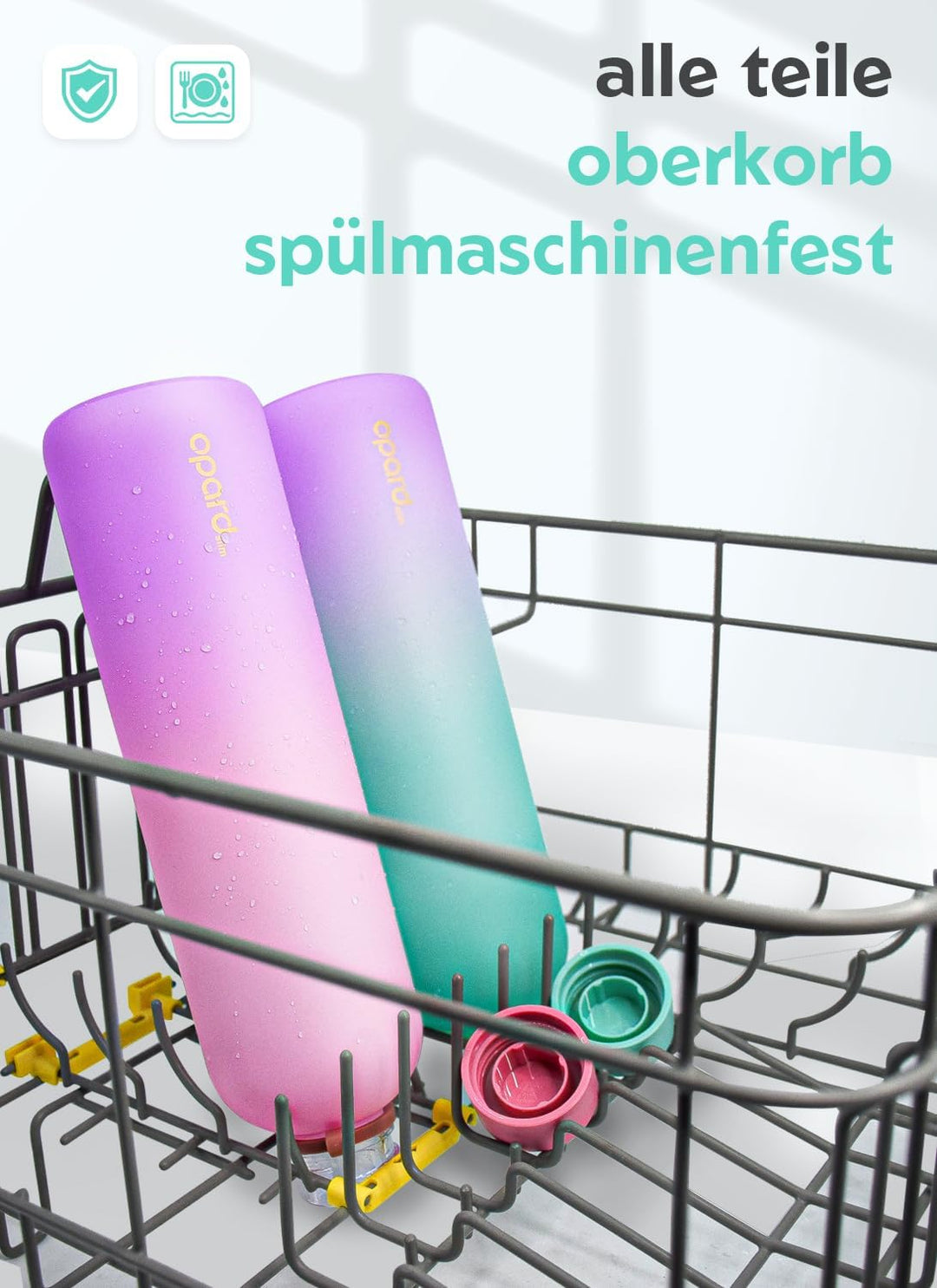 Opard Slim Pro Trinkflasche 1L,Auslaufsicher Wasserflasche SportBPA Frei, SpulmaschinenfestKunststof