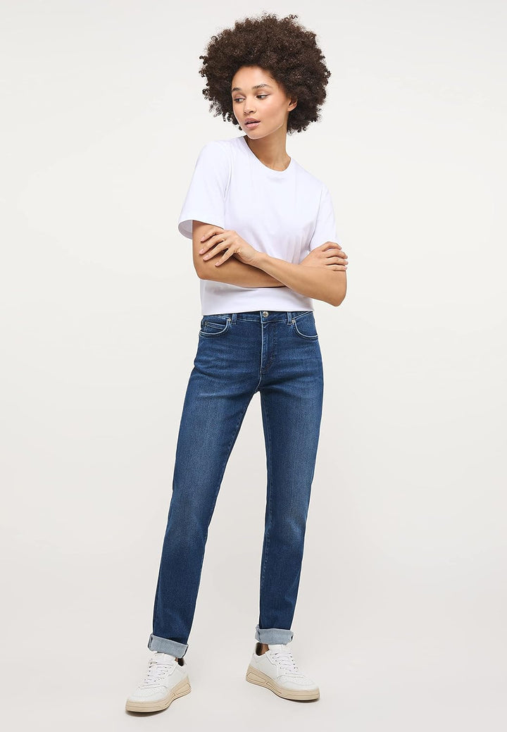 MUSTANG Damen Jeans Hose Crosby Relaxed Slim 26W / 30L Blau, 26W / 30L Blau