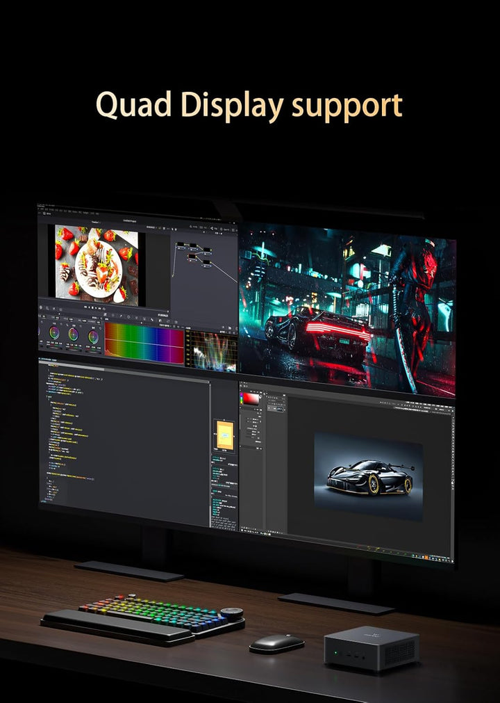 MINIS FORUM UM790 Pro Mini PC AMD Ryzen 9 9 7940HS bis zu 5,2 GHz 32 GB DDR5 1 TB SSD Con AMD Radeon