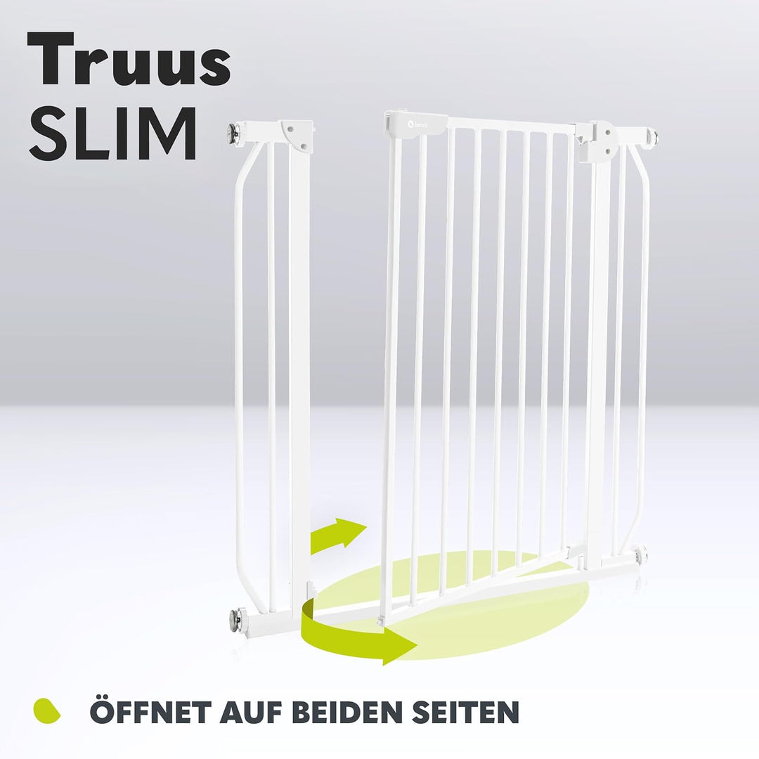 LIONELO Truus Slim Treppenschutzgitter, Ohne Bohren, Türschutzgitter, Baby Türgitter zum Klemmen, Me