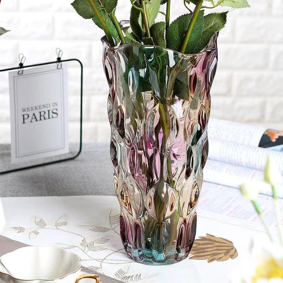 Hey_you Glas Blumenvase,Moderne minimalistische Vase Nordic Glass Floral Handmade Flower Arrangement