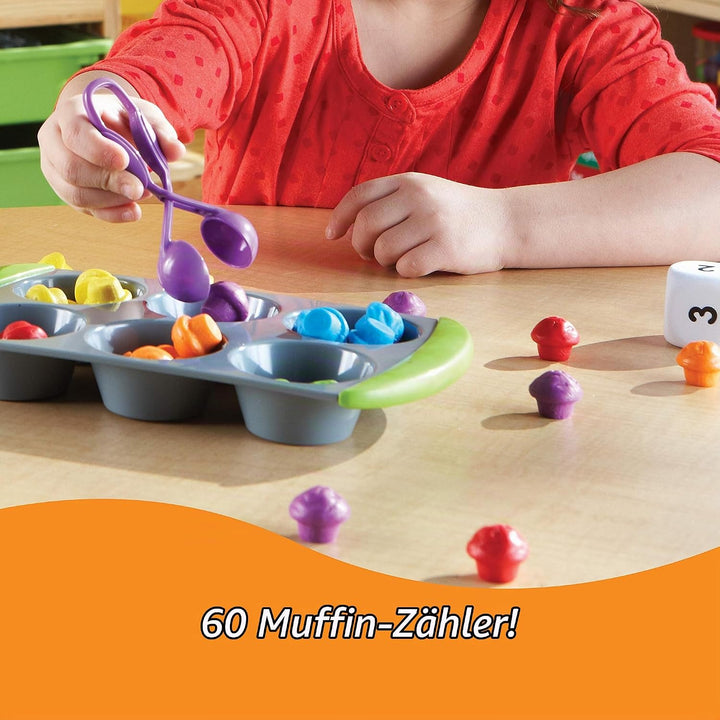 Learning Resources Mini-Muffin Sortier- und Zählspass, Mathematikspiel für Kinder, frühe Rechenferti