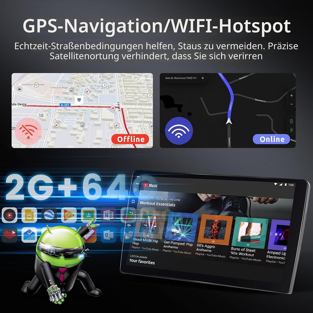 2GB 64GB Android Autoradio für Audi A6 C5 1997-2004 S6 1999-2004 RS6 2002-2006 mit Wireless Carplay