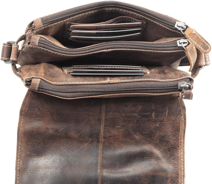 Arrigo Schoudertas Schultertasche Braun (Donkerbruin), Braun (Donkerbruin)