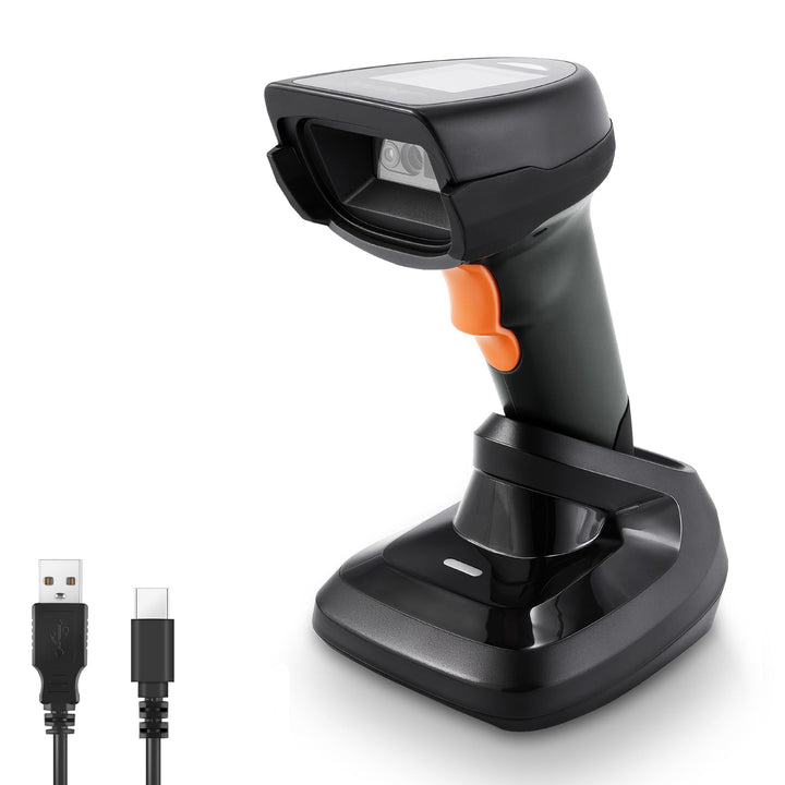 1D Drahtloser Barcode-Scanner, Automatischer Barcode-Leser mit 1,8-Zoll-Display-Bildschirm, Wiederau