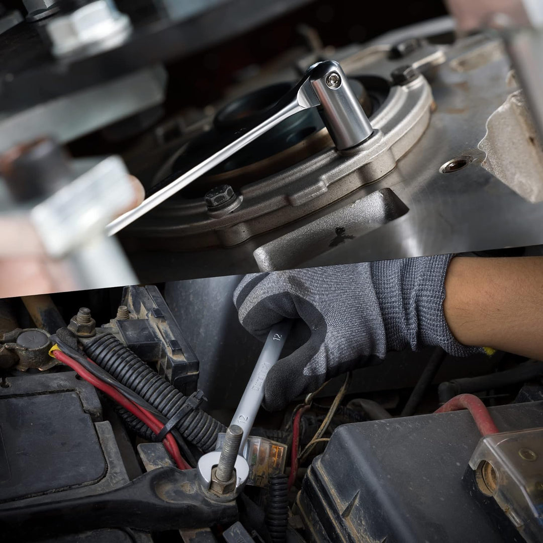 DURATECH Offener Ring-Steckschlüssel-Satz, Maul-Ringschlüssel mit flexiblen Köpfen Schraubenschlüsse