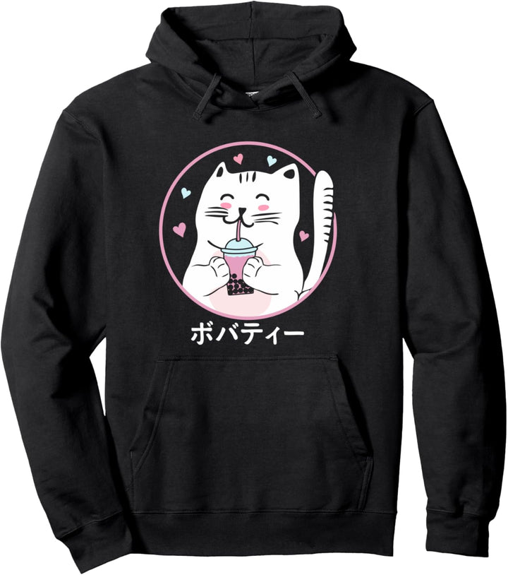 Kawaii Bubble Tea Katze erröten Boba Tea Anime Kawaii Neko Pullover Hoodie