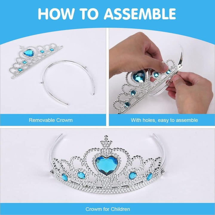 Vicloon Elsa kostüm mädchen, Elsa Kleid Kinder Set,elsa kostüm Accessoires für Mädchen,Halloween Wei