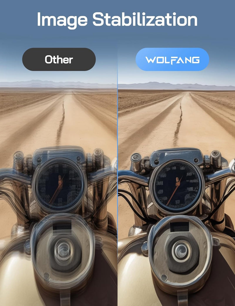 WOLFANG Seeker One White - wasserdichte Action-Kamera mit 4K60 Ultra HD-Video, Dual-Screen-Farbdispl