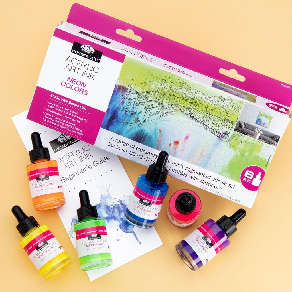 Royal & Langnickel Künstlertinte aus Acryl, permanent, 30 ml, wasserfest, 6 Stück