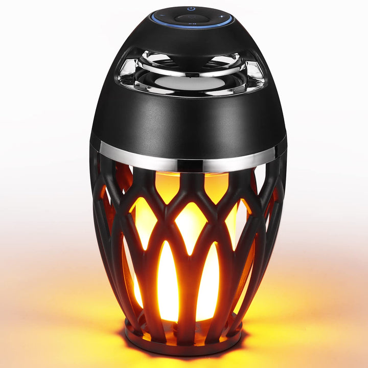 AOZBZ Bluetooth Lautsprecher mit LED Flammenlicht, wasserdichte Kabellose Lautsprecher, Portabler Bl
