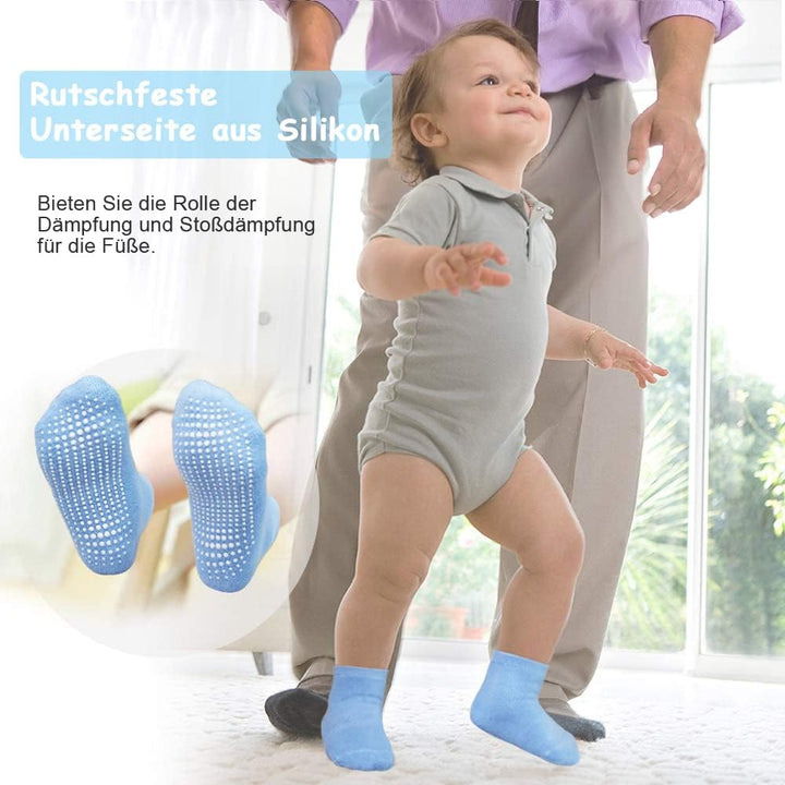 GRPSKCOS Rutschfeste Socken Kinder 12 Paar Stoppersocken Kinder ABS Socken Kinder Antirutschsocken f