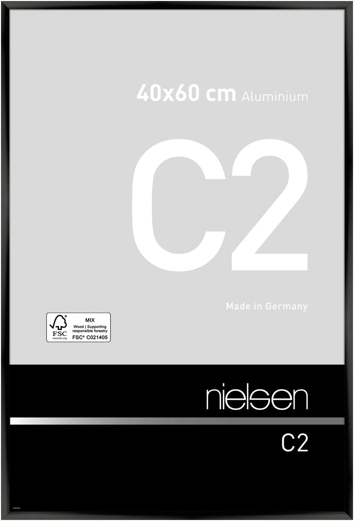 nielsen Aluminium Bilderrahmen C2, 40x60 cm, Eloxal Schwarz Glanz 40 x 60 cm Eloxal Schwarz Glanz, 4
