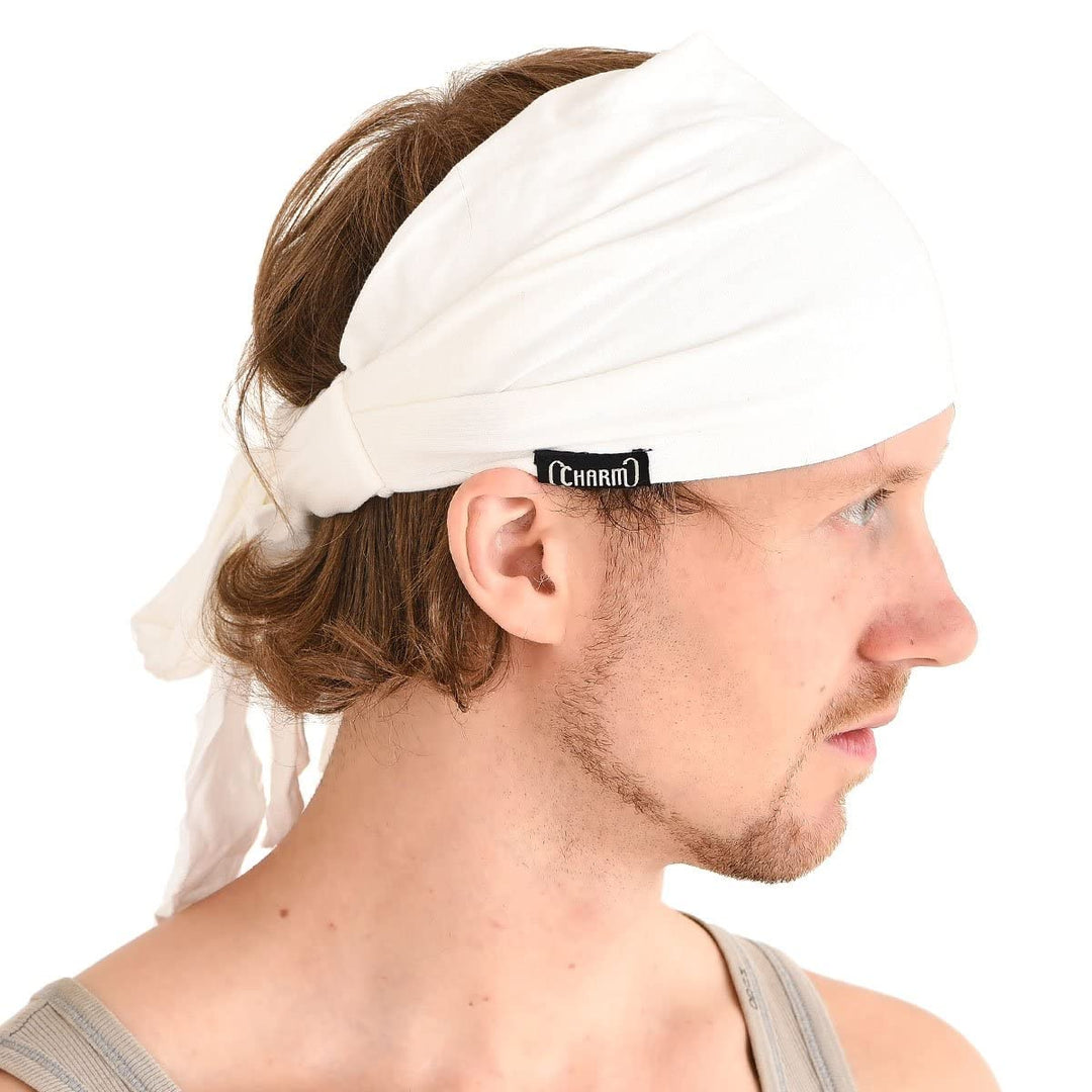 CHARM Stirnband Herren Bandana Kopftuch, Haarband Damen Wickeln Lange Dekorative Bänder, Schweissbän