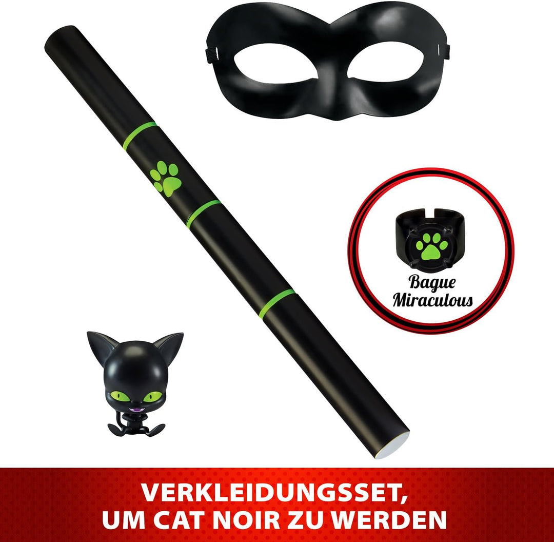 Bandai - Miraculous Ladybug - Verwandlungsset - Cat Noir - Superhelden-Kostüm und Accessoires - Kost