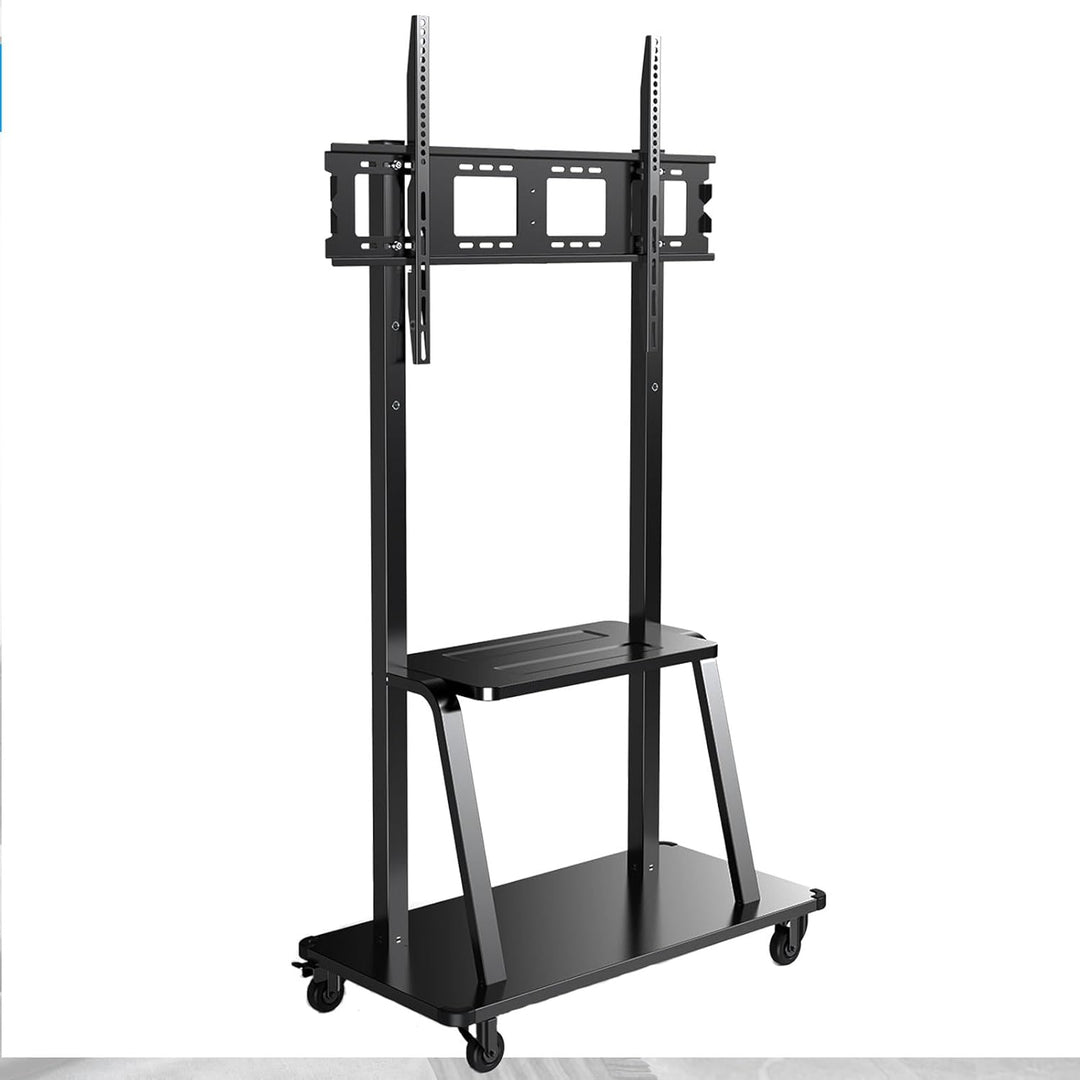 JXMTSPW TV Ständer Rollbar für 32-120 Zoll Fernseher, TV Wagen mit Tablett, Fernsehständer Höhenvers