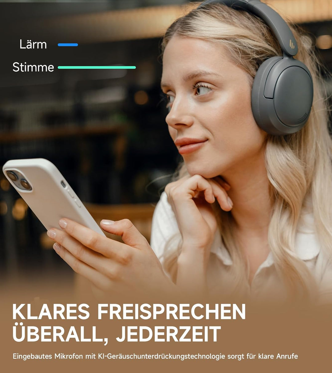 Edifier W800BT Pro Hybrid ANC Kopfhörer, Hi-Res Audio, 45Std. AKKU, Schnelles Aufladen, Faltbar, Kab