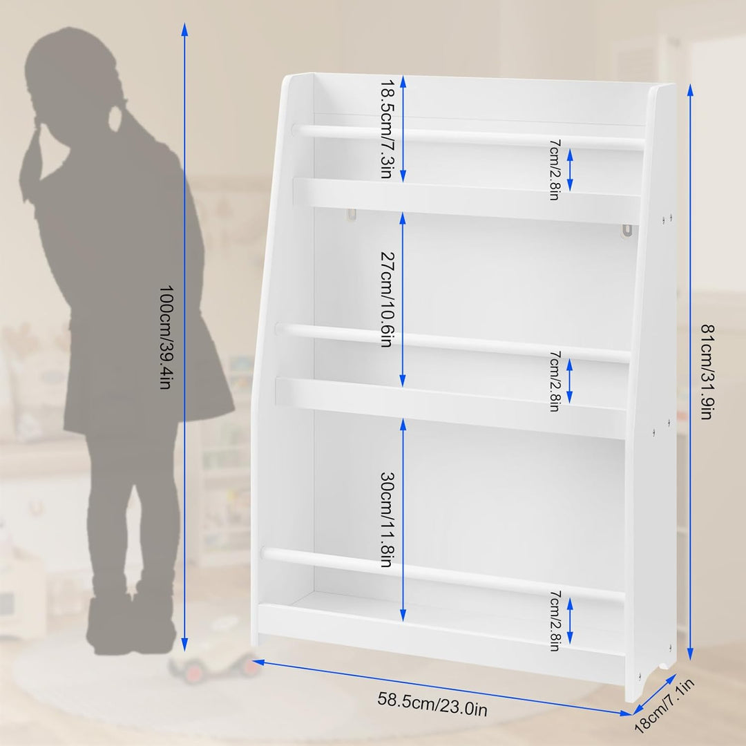 Lestarain Kinderbücherregal, Kinderzimmerregal, Aufbewahrungsregal mit 3 offenen Fächern, Kinderrega