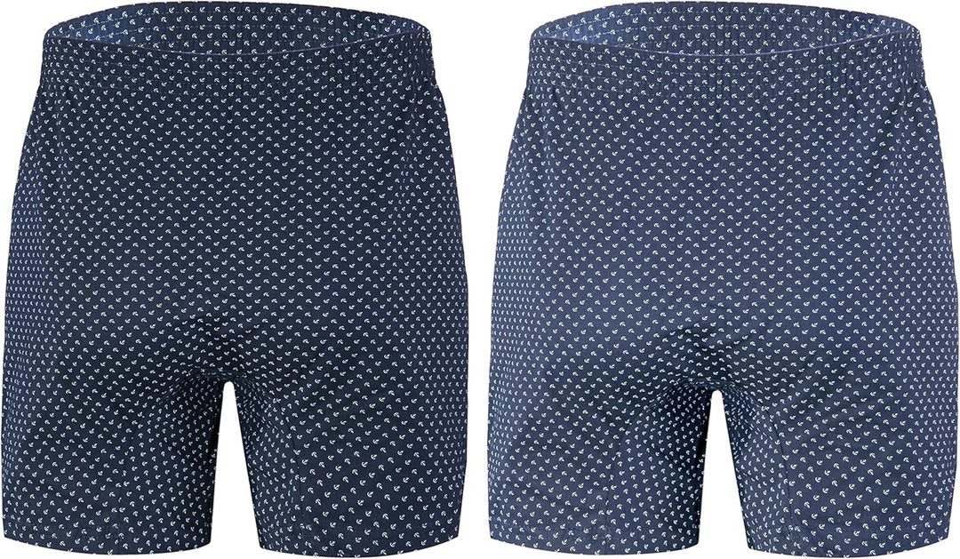 Sesto Senso Schlafanzughose Herren Kurz Baumwolle Pyjamahose 1er 2er Pack XL 2er pack Anker - Dunkel
