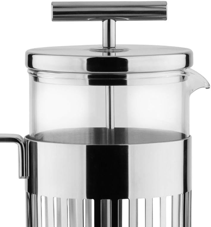 Alessi 9094/8 Pressfilter aus Edelstahl 18/10 glänzend poliert und hitzebeständigem Glas , 4 x 14.5