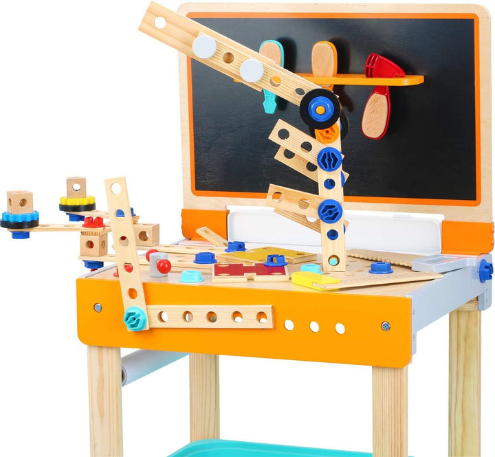 small foot 10603 Werkbank und Maltisch als 2-in 1 Spielzeug aus Holz
