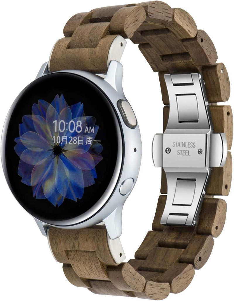 AIYIBEN Holzarmband 20mm kompatibel mit Samsung Galaxy Watch Active/Active 2, 40/42/44mm Holzarmband