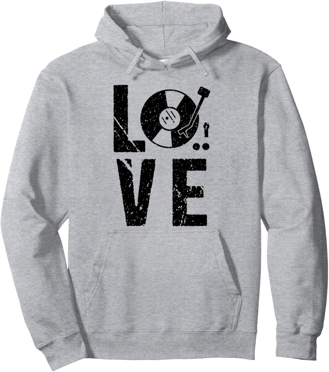 Schallplatte Musik EDM Retro Dj Pullover Hoodie