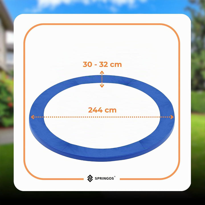 SPRINGOS Trampoline Randpolster Umrandung Ersatzteile für Trampoline Blau 244 cm, Blau 244 cm