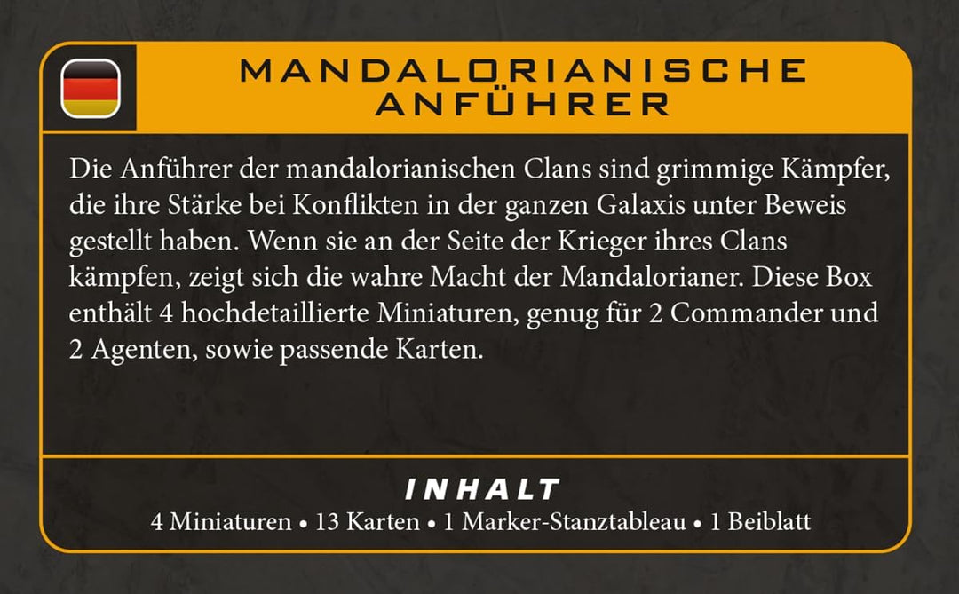 Asmodee, Star Wars: Legion – Mandalorian Leaders (Mandalorianische Anführer), DE-Version, Tabletop-E