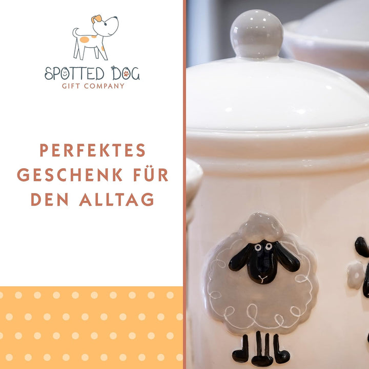SPOTTED DOG GIFT COMPANY Keksdose Keramik mit Deckel Luftdicht - Grosser Vorratsdose Vorratsbehälter
