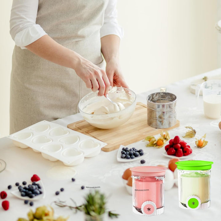 DAZZTIME Behälter für Ninja Creami Deluxe Pints,2 Stück Ersatz für Ninja Creami Deluxe Pints und Dec