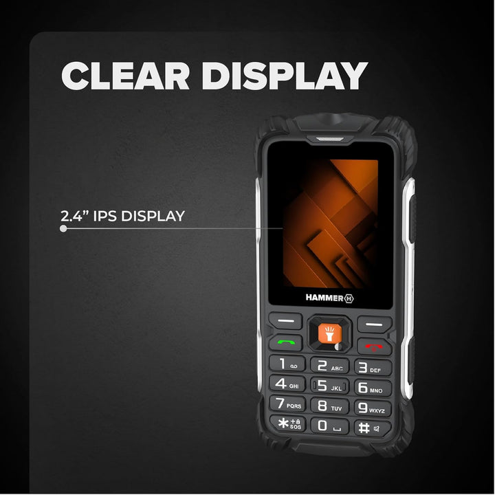 Hammer H Power Plus LTE Outdoor Handy ohne Vertrag, 4000mAh Akku, 128MB Memory, 64MB RAM, 2,8" IPS D