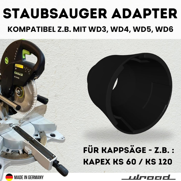 Adapter Absaugung passend für Festool Kapp-Zugsäge KS 60 120 Kapex kompatibel mit Kärcher C35 WD3 WD