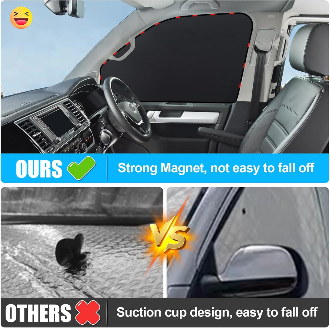 ZATOOTO Sonnenschutz Seitenscheibe für VW T5 T6, Magnetisch Verdunkelung | 2 Stück Autoscheiben Sonn