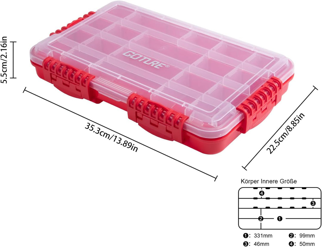 Goture Tacklebox,Kleinteilebox Angeln,Tackle Box Angeln,Köderbox,Angelbox kiste Koffer，Angelzubehör