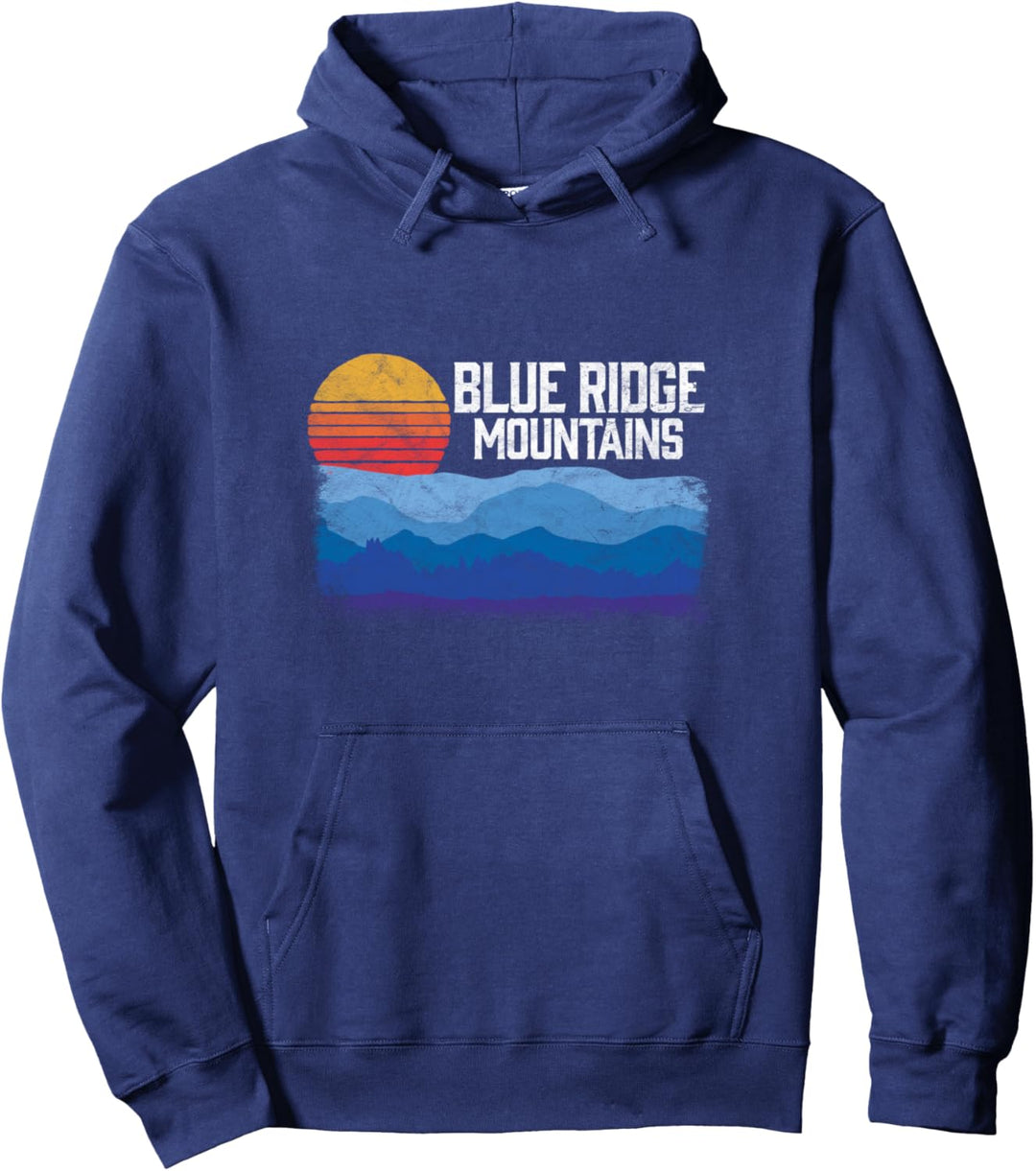 Appalachian & Blue Ridge Mountains Retro Style Pullover Hoodie