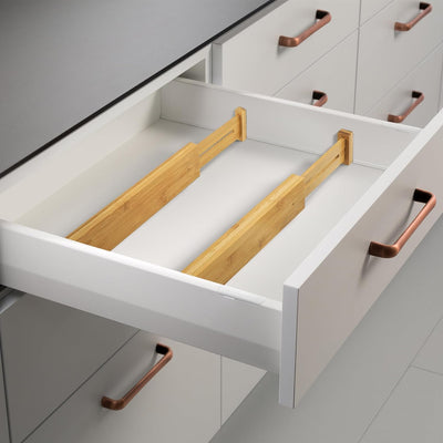 VaeFae Verbesserter 6er-Pack Bambus-Schubladenteiler, verstellbarer Schubladen-Organizer, erweiterba