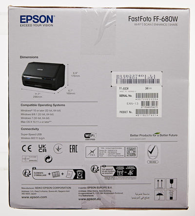 Epson FastFoto FF-680W Scanner (Scannt 10 x 15 Foto in einer Sekunde, bis DIN A4, beidseitiger Scan,