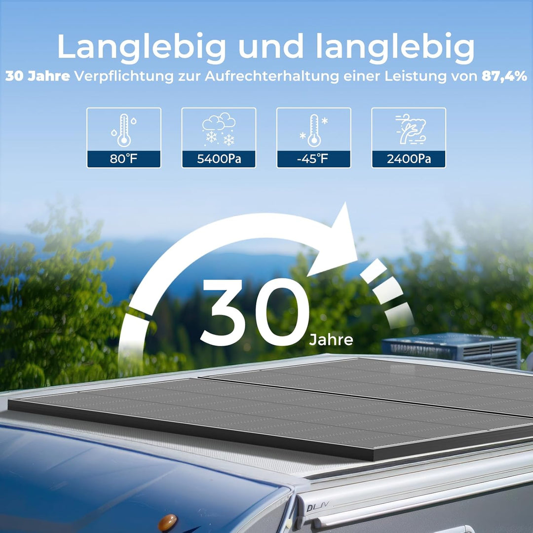 220W Solarpanel Monokristallines, 12V Solarmodul mit Hocheffizientes Aluminiumrahmen, PV Modul für B