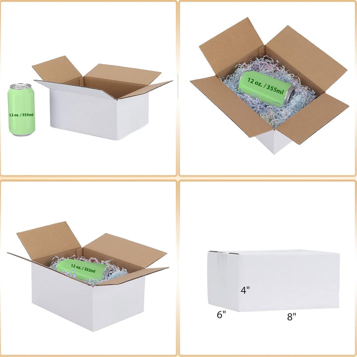 EYMPEU 40 Stück 20,3x15,3x10,2cm Weisse Versandkarton, Kartons für Gegenstände, Spielzeug, Schreibwa