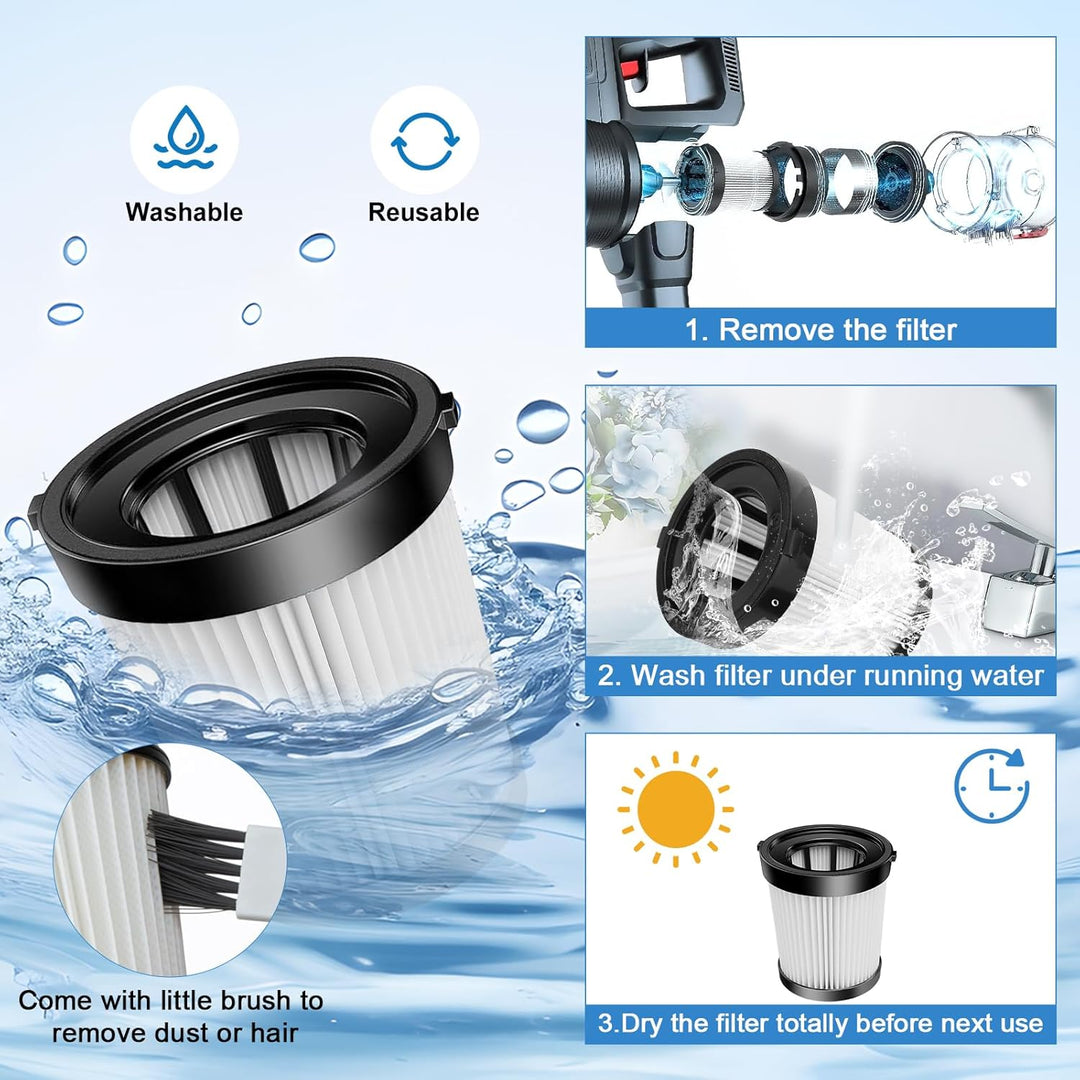 6 Stück Ersatzfilter für Lubluelu 202 HEPA-Filter für Oraimo OSV-102, für Besswin W26, für VacLife V