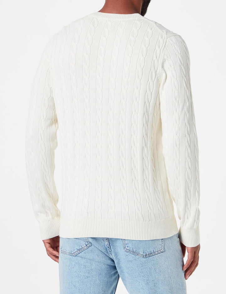 GANT Herren Cotton Cable C-Neck Pullover S Cream, S Cream