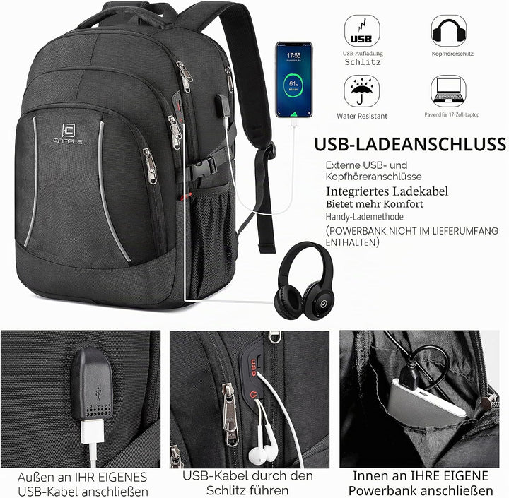 Cafele Rfid Anti-Diebstahl-Rucksack Laptop Schulrucksack Teens Bookbag Mittlerer Computerrucksack mi