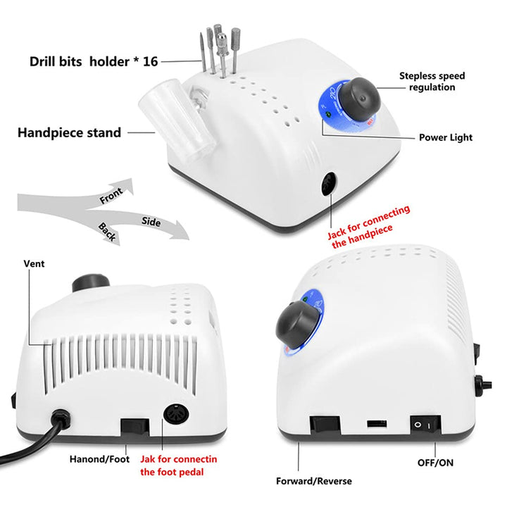 Elektrische Nagelfräser, 40000 U/Min, Professionelle Nail Drill, Elektrische Nagelfeile ManiküRe Set
